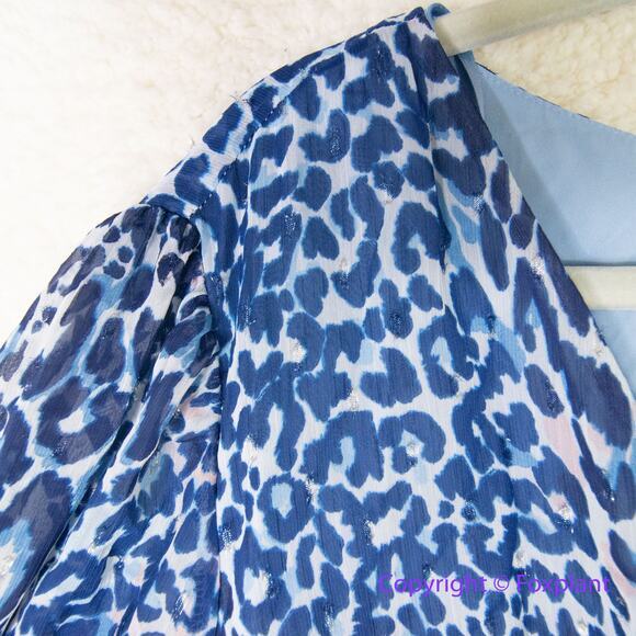 Eliza J Leopard Print Faux Wrap Dress in Blue Lyst plus size 20W - Picture 8 of 15